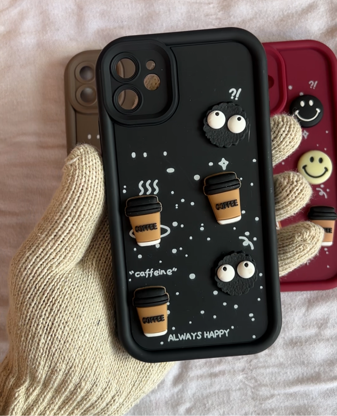 Fun Cartoon 3D Ball Coffee Silicone Case / Cover For iPhone