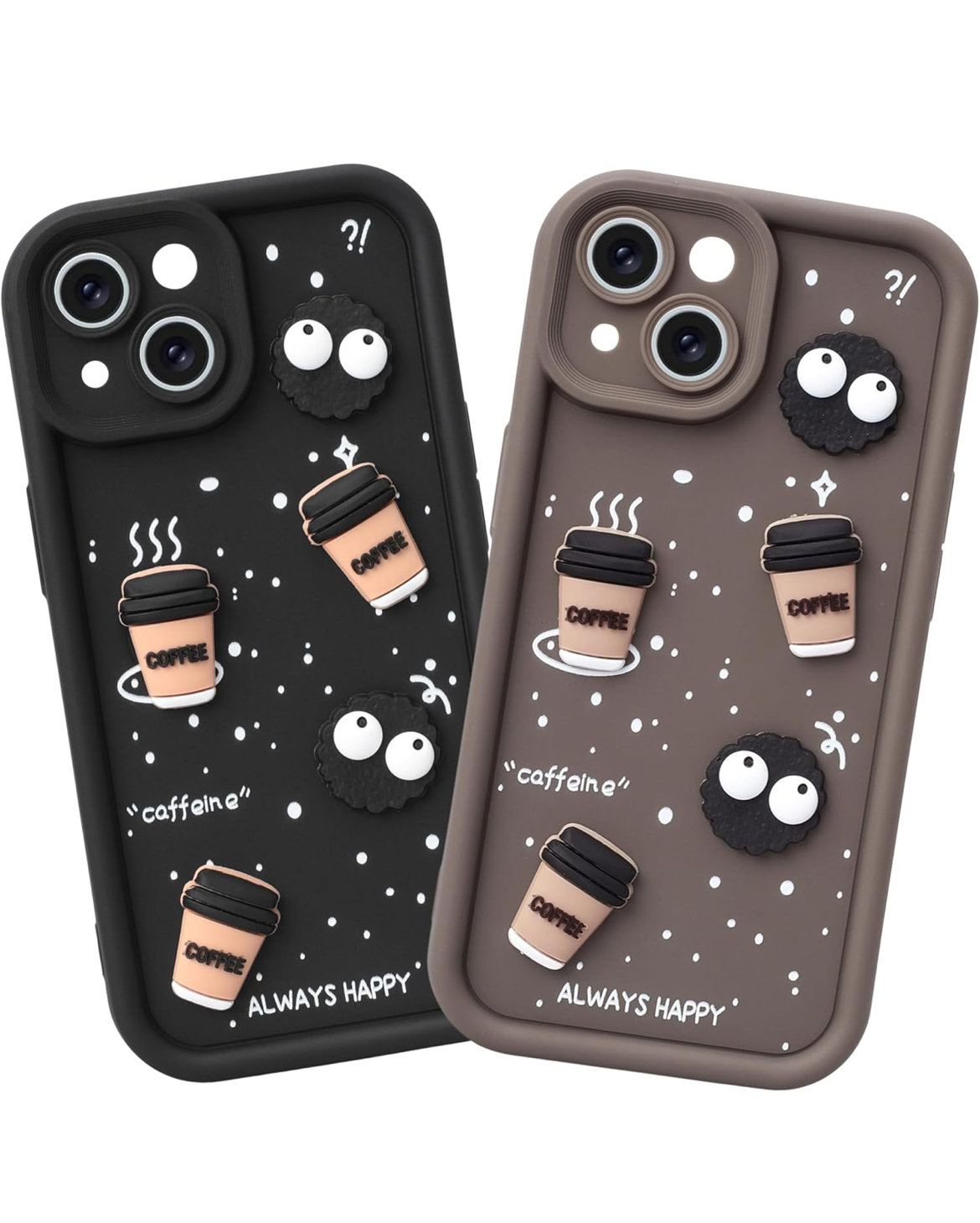 Fun Cartoon 3D Ball Coffee Silicone Case / Cover For iPhone