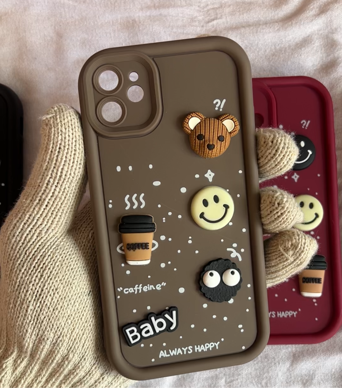 Fun Cartoon 3D Ball Coffee Silicone Case / Cover For iPhone