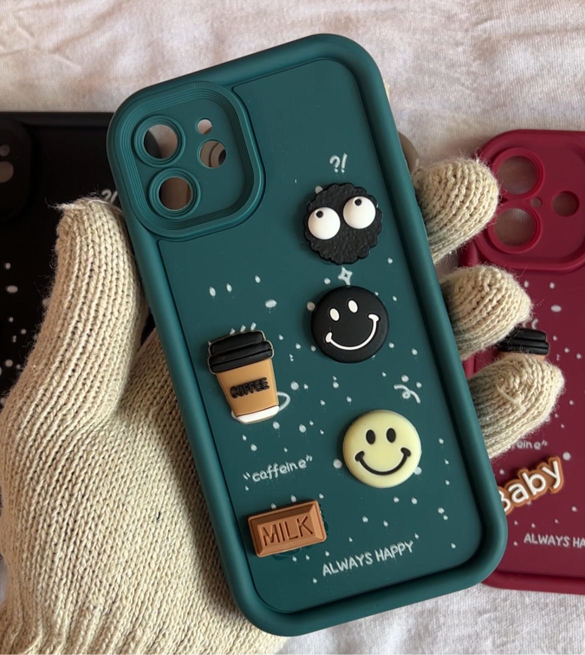 Fun Cartoon 3D Ball Coffee Silicone Case / Cover For iPhone
